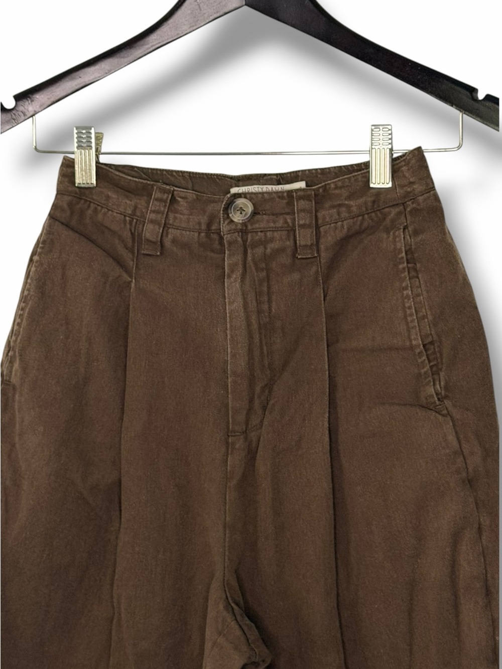 Christy Dawn Coffee Brown The Lee Trouser Wide Leg Pant Minimal Cottagecore Sz 0 - Picture 6 of 14